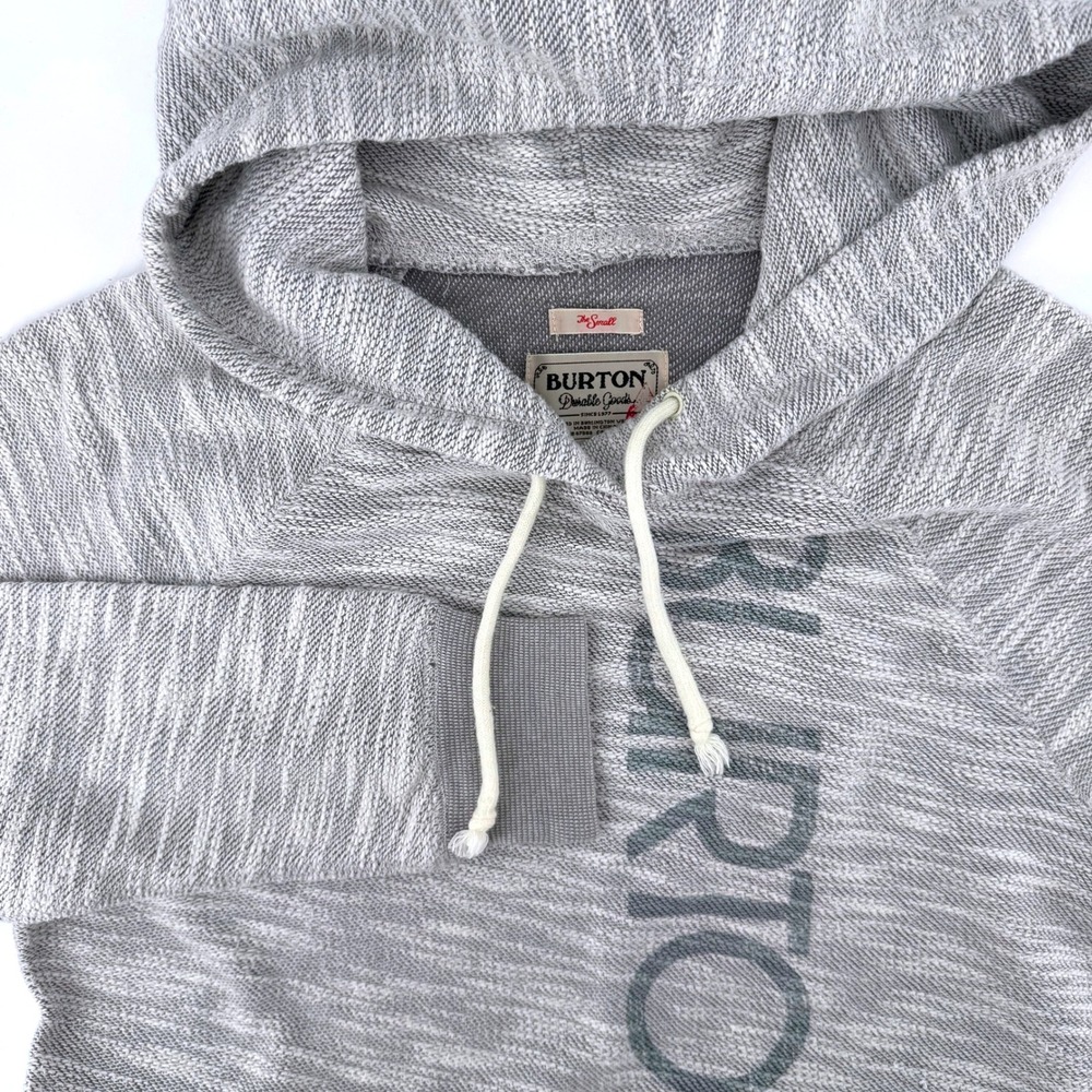 Burton Pullover Hoodie Mens Small Grey Space Dye Raglan Marled Knit Sweatshirt